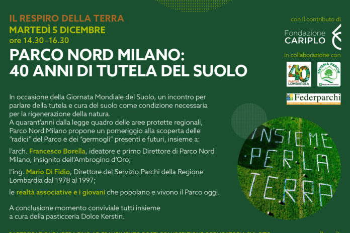 Martedì 5 dicembre: Parco Nord Milano, 40 anni di tutela del suolo