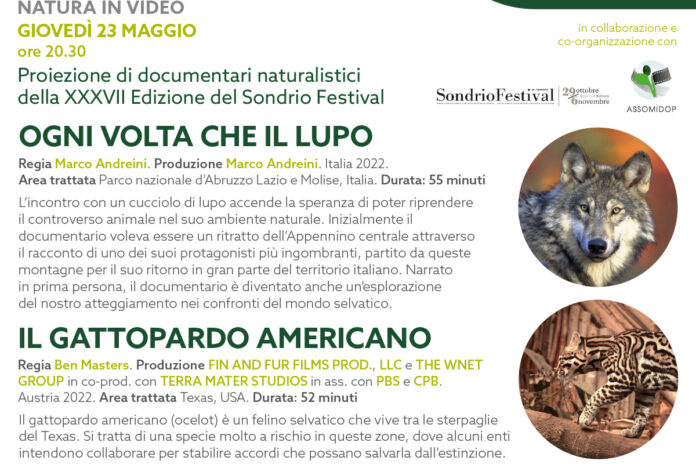 Giovedì 23 maggio: Natura in video | SondrioFestival