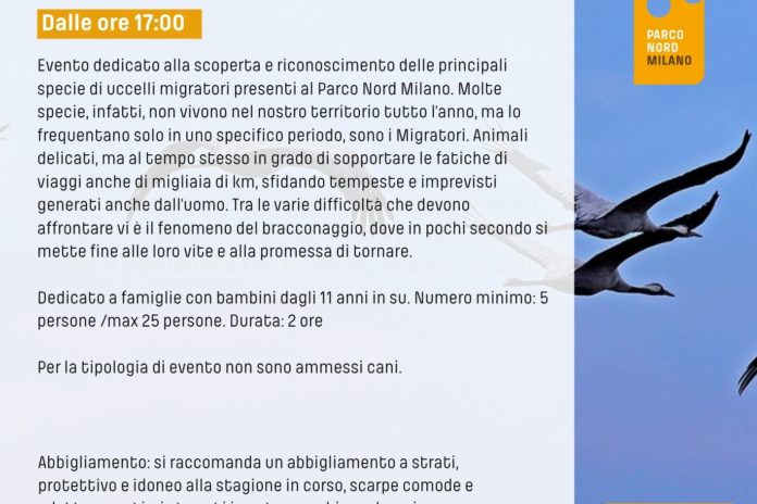 Sabato 4 ottobre: World Migratory Bird Day