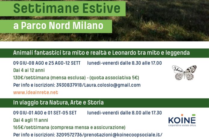 Settimane verdi: i centri estivi a Parco Nord Milano